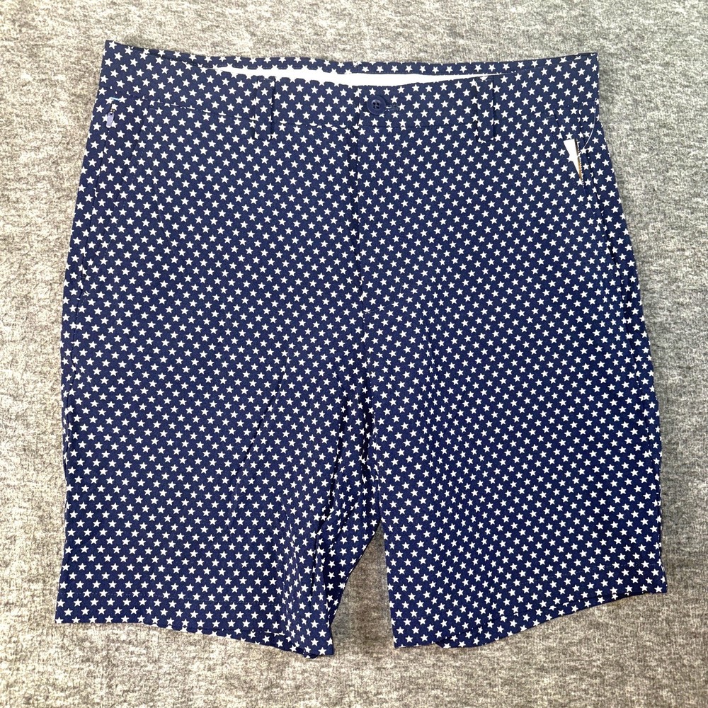 Vineyard Vines Mens On The Go OTG Shorts Performance USA Stars Blue Sz 32 NEW