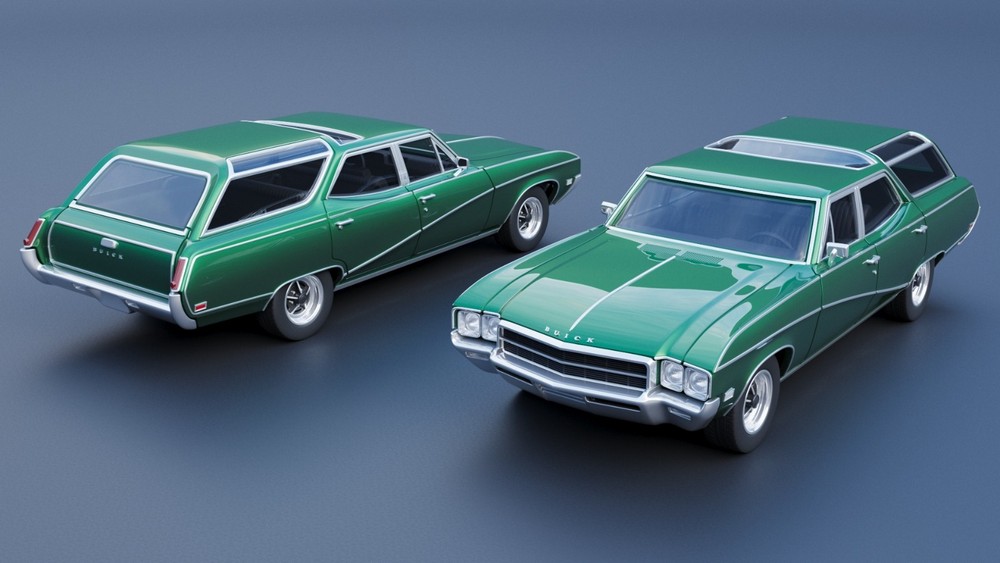 1/25 Scale 1969 Buick Sport Wagon 3D Printed ABS-Like Resin Model Kit-image