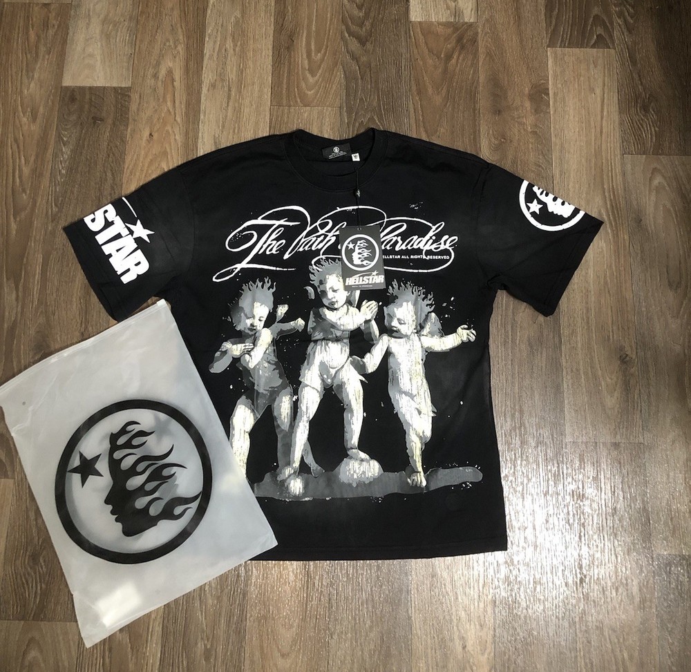 *New* Black Hellstar Graphic T-Shirt with NFC Tag - Size Medium