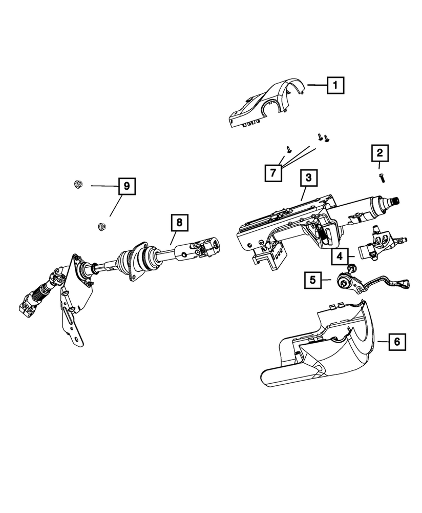 Genuine Mopar Steering Column Shroud 1JE43XDVAA