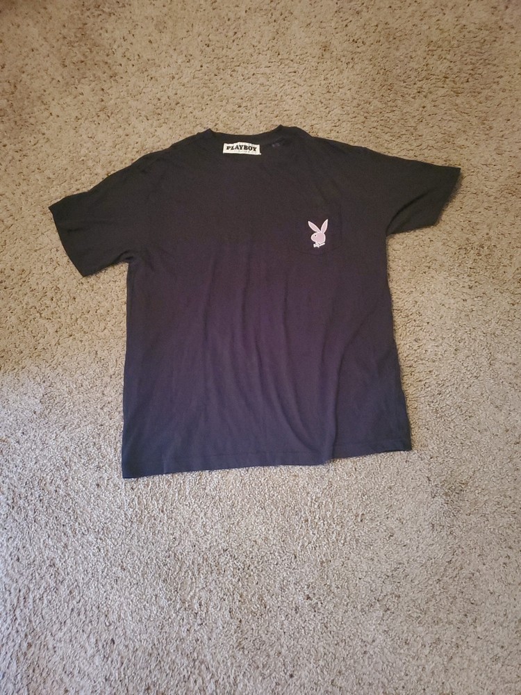 Playboy By Pacsun Black Graphic Bunny Short Sleeve T Shirt Men's Size Medium