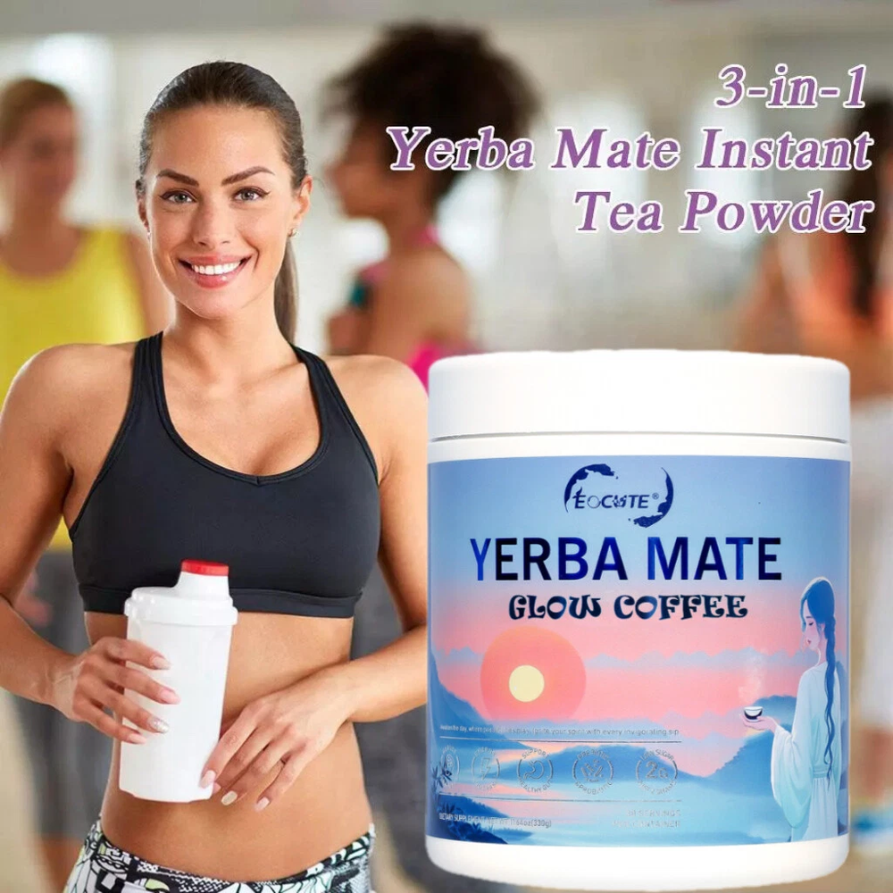 Yerba Mate Instant Tea Powder  Peach Mango Flavor 30 Servings US