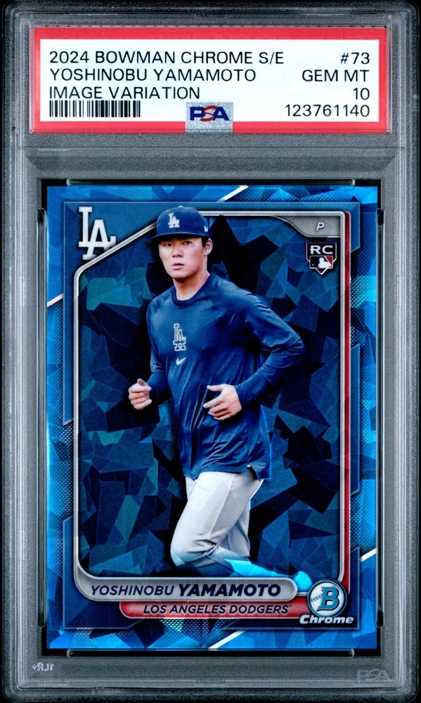 2024 Bowman Chrome Sapphire Image Variation IV Yoshinobu Yamamoto RC - PSA 10