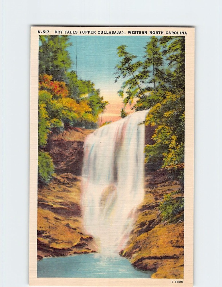 Postcard Dry Fall (Upper Cullasaja) Western North Carolina USA