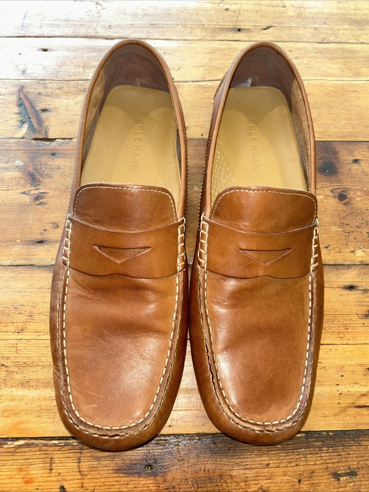 Cole Haan Size 10 M Men’s Hand Sewn Loafer Brown Leather Driving Shoes CO4534
