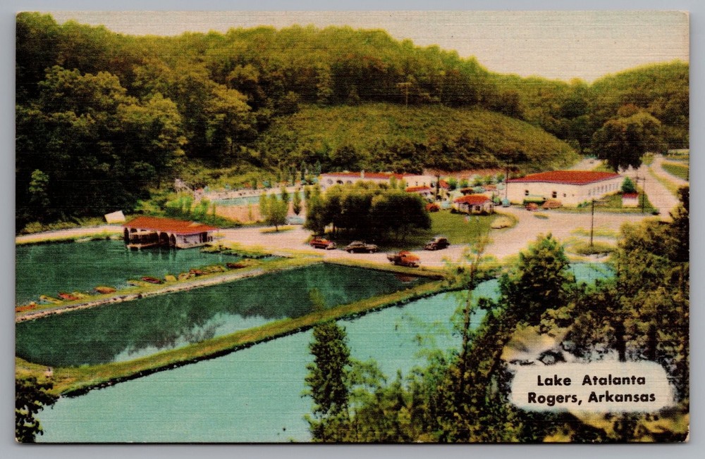 Vintage Lake Atalanta Park Rogers Arkansas Linen Postcard by Musteen