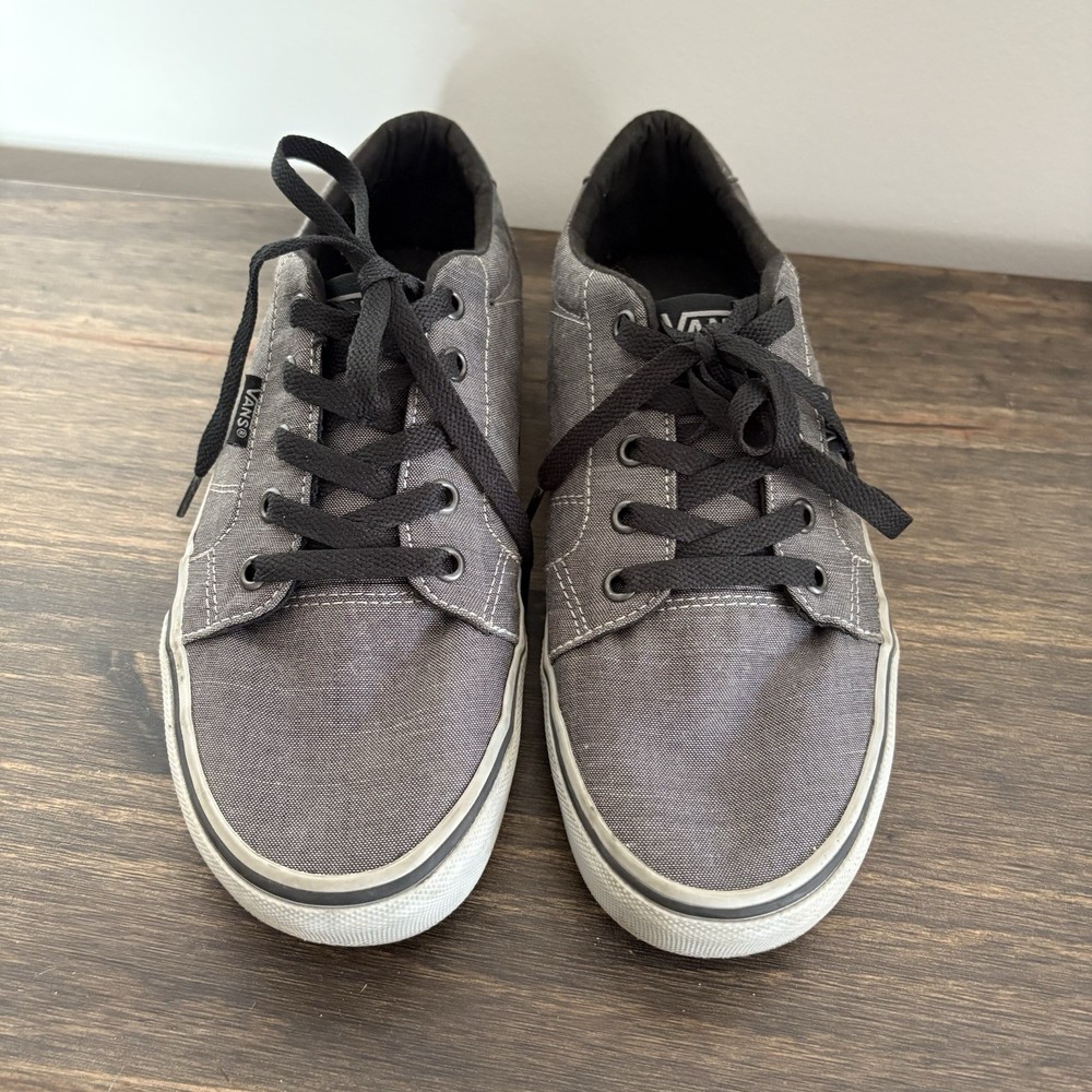 VANS Off The Wall Men’s Grey Canvas Lace Up Sneakers Size 8