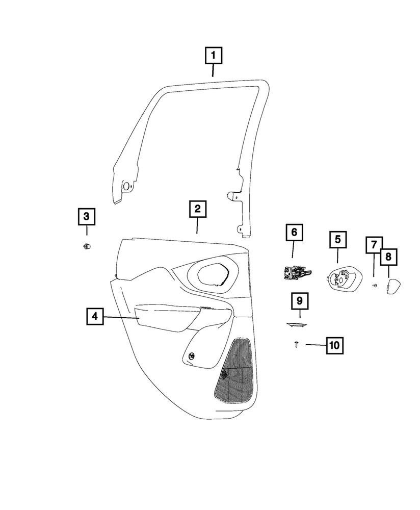 Genuine Mopar Rear Door Trim Panel Left 6NS291X9AC