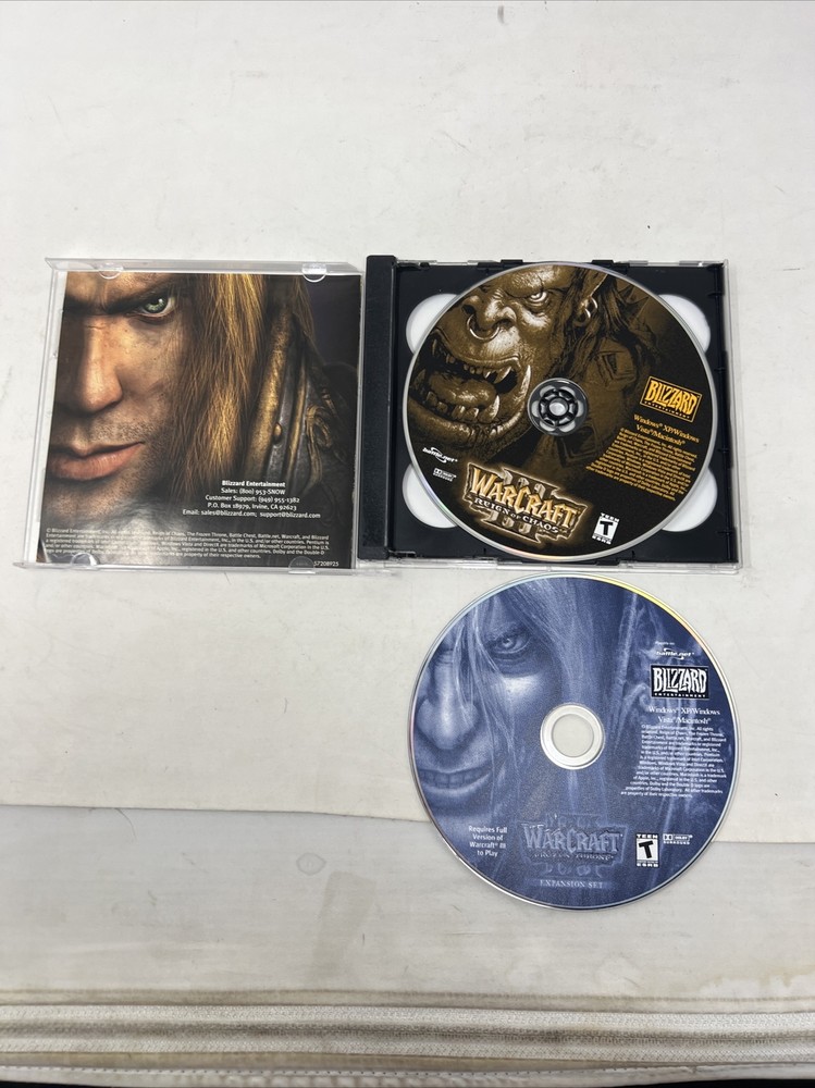 Warcraft III 3 Reign of Chaos With Frozen Throne Expansion Big Box PC Game w/key