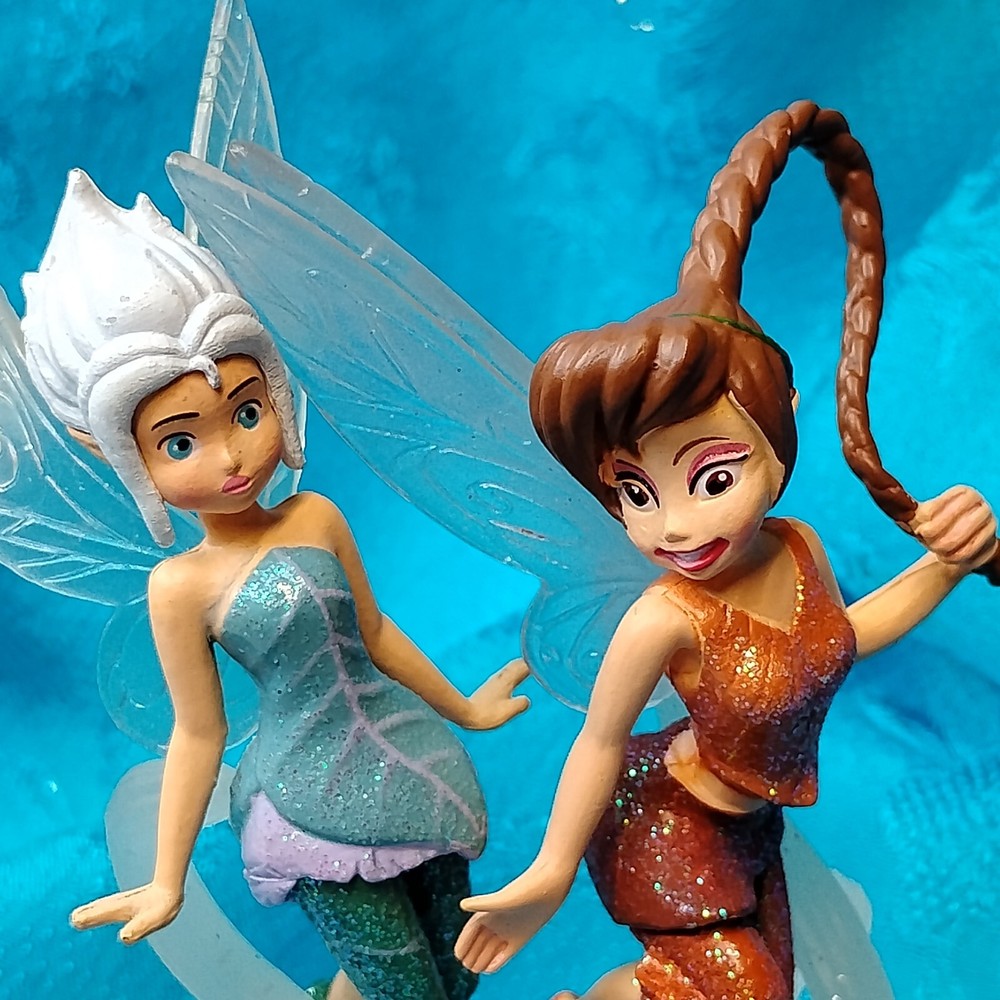 Disney Pixie Fairies Cake Topper Set with Moveable Wings Fairy Girl Decor #1 +2