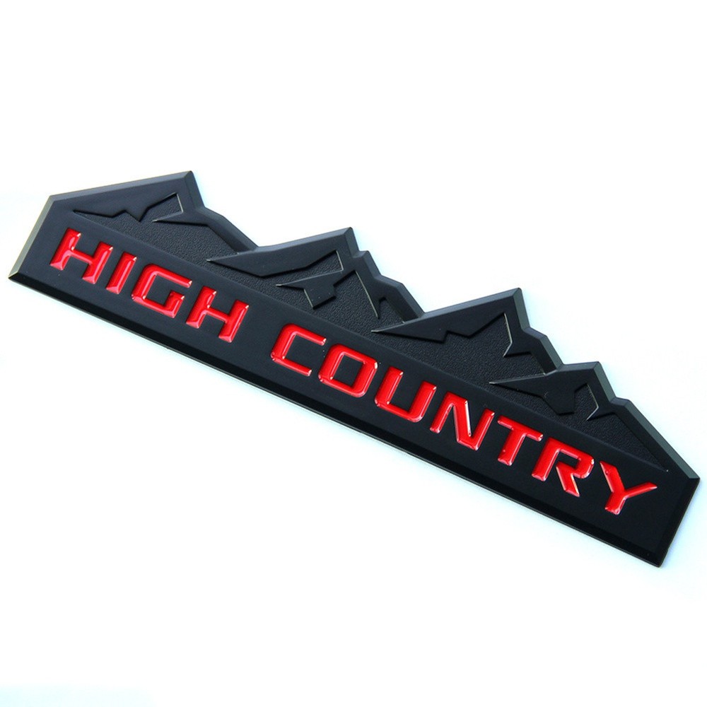 1x OEM HIGH COUNTRY Emblem Badge door tailgate fits Silverado Black Red