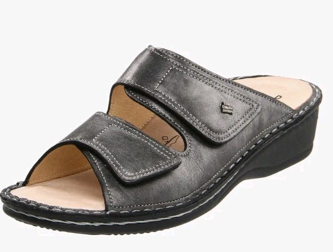 Finn Comfort Women's 12-12.5 'Jamaica' Metallic Leather Comfort Sandals $250...