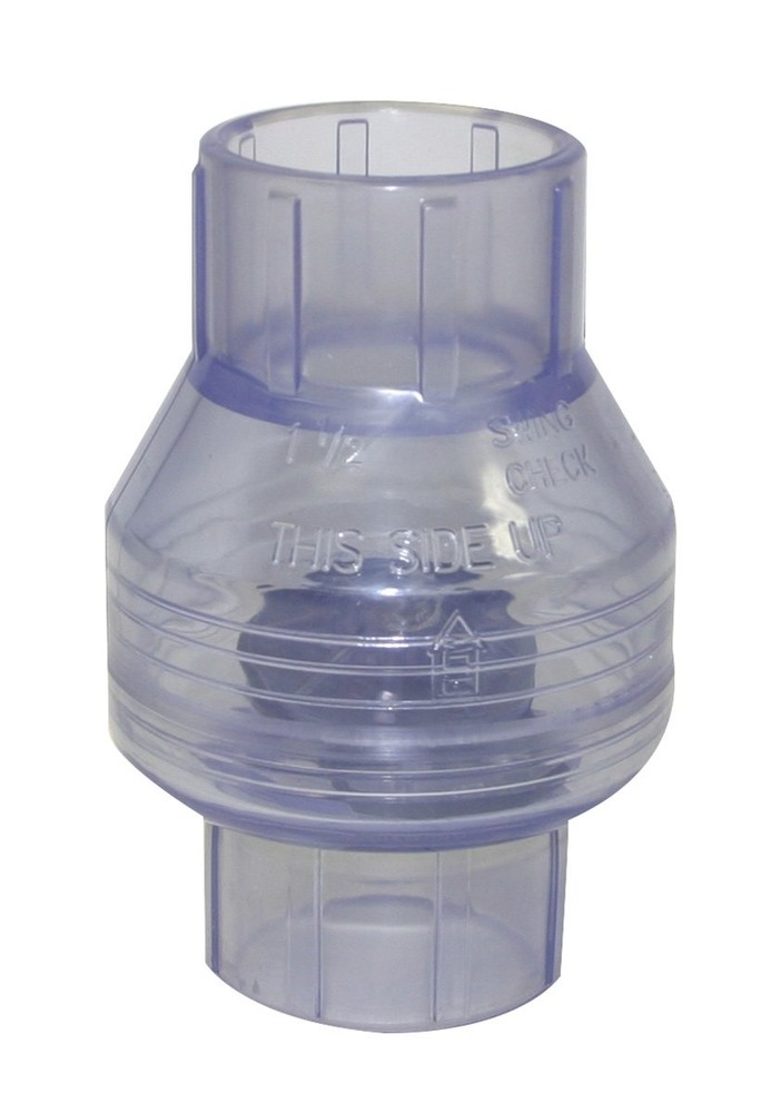 Valterra 200-C15W PVC Swing No Spring Check Valve Clear 1-1/2