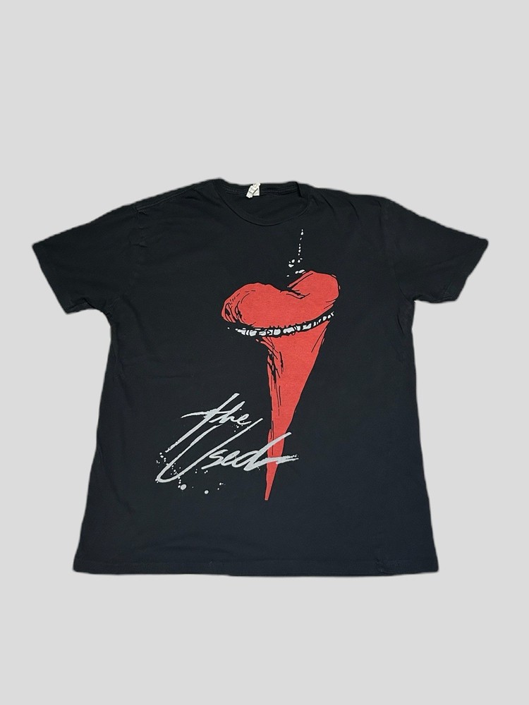 Y2K The Used Band Shirt Mens Large Black Red Graphic Emo Scene Rock Me Tag