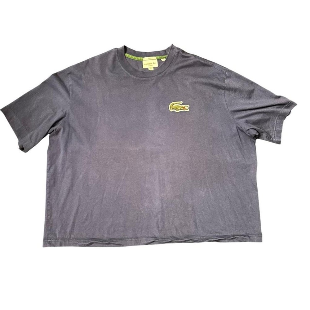 Lacoste Blue L Men's Short Sleeve Cotton Crew Neck Logo T-Shirt