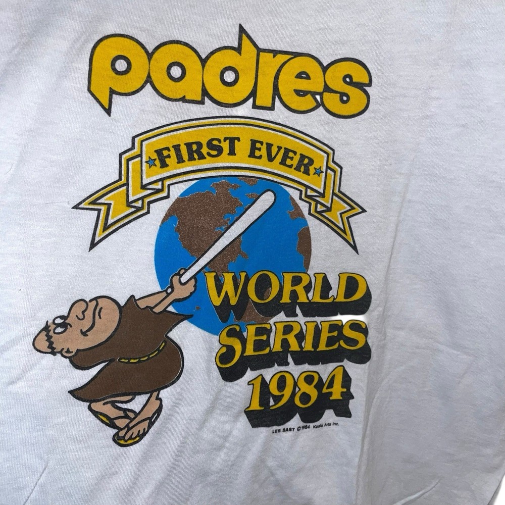 VTG 80s Padres Champions T-shirt Size L Single Stitch Graphic Tee World Series