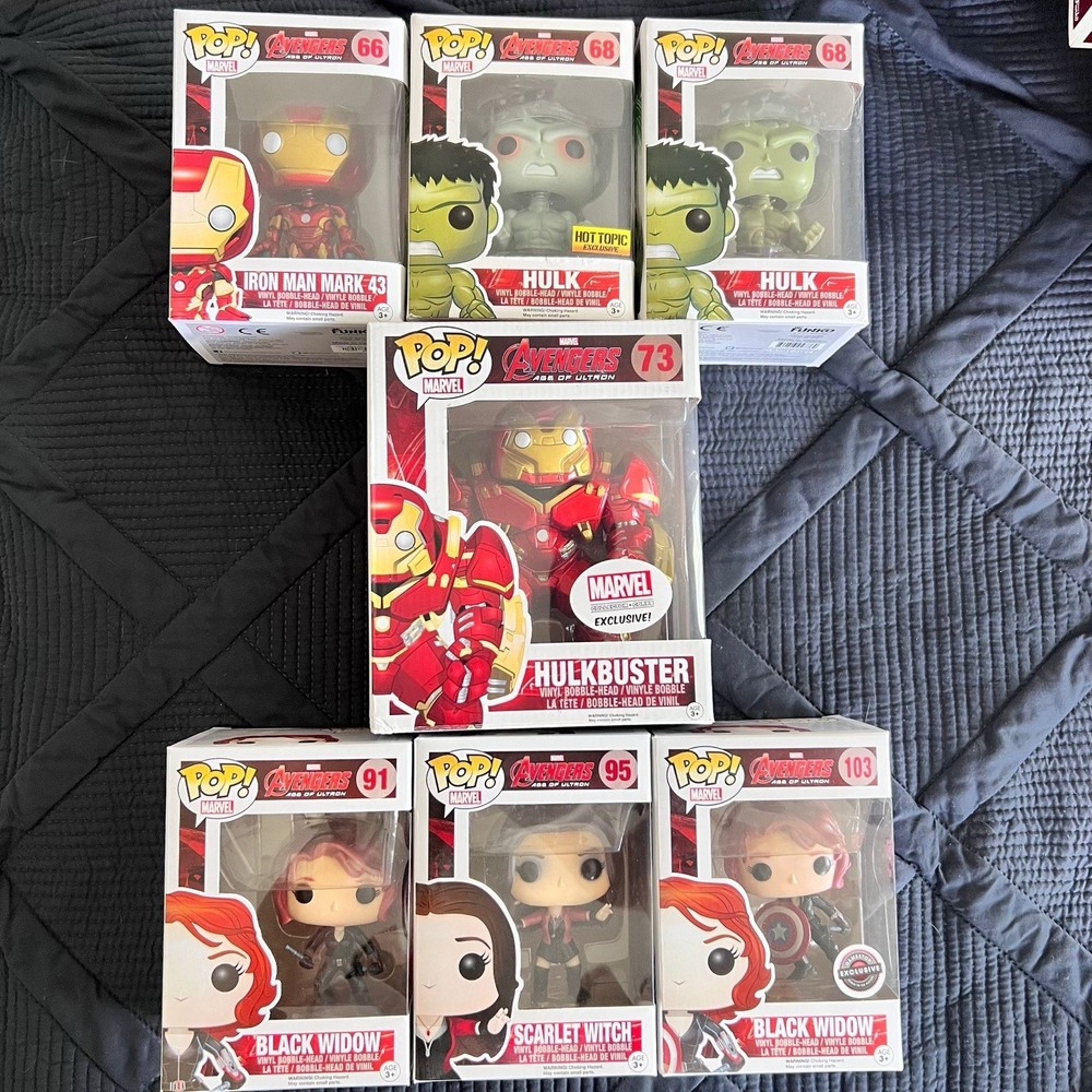 Funko Pop Avengers Age of Ultron Set of 7 with Exclusives Hulkbuster
