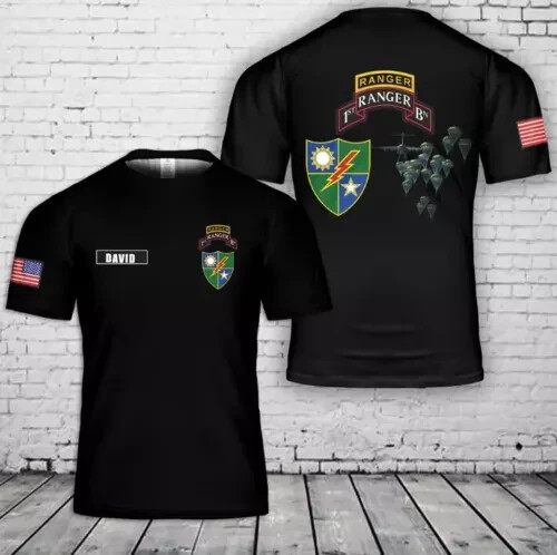 Custom Name US Army Rangers AOP Shirt Gift 3D Shirt Full Size S-5XL Best Shirt