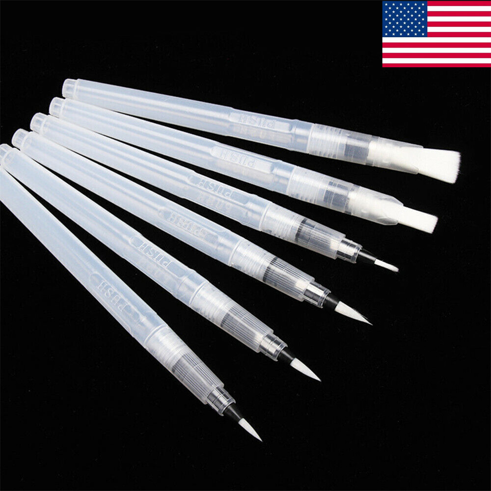 6Pack Refillable Pilot Watercolor Pencil Water Colour Painting Pen Brushes Tool