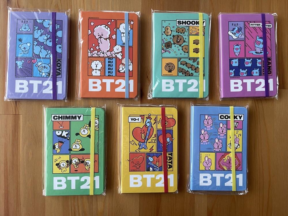 BT21 LINE FRIENDS DAISO 7-Piece Notebook Set New Sealed