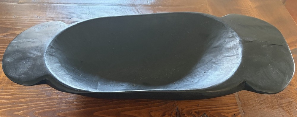 EtuHome Hand carved Black Dough Bowl Large 20”x8”