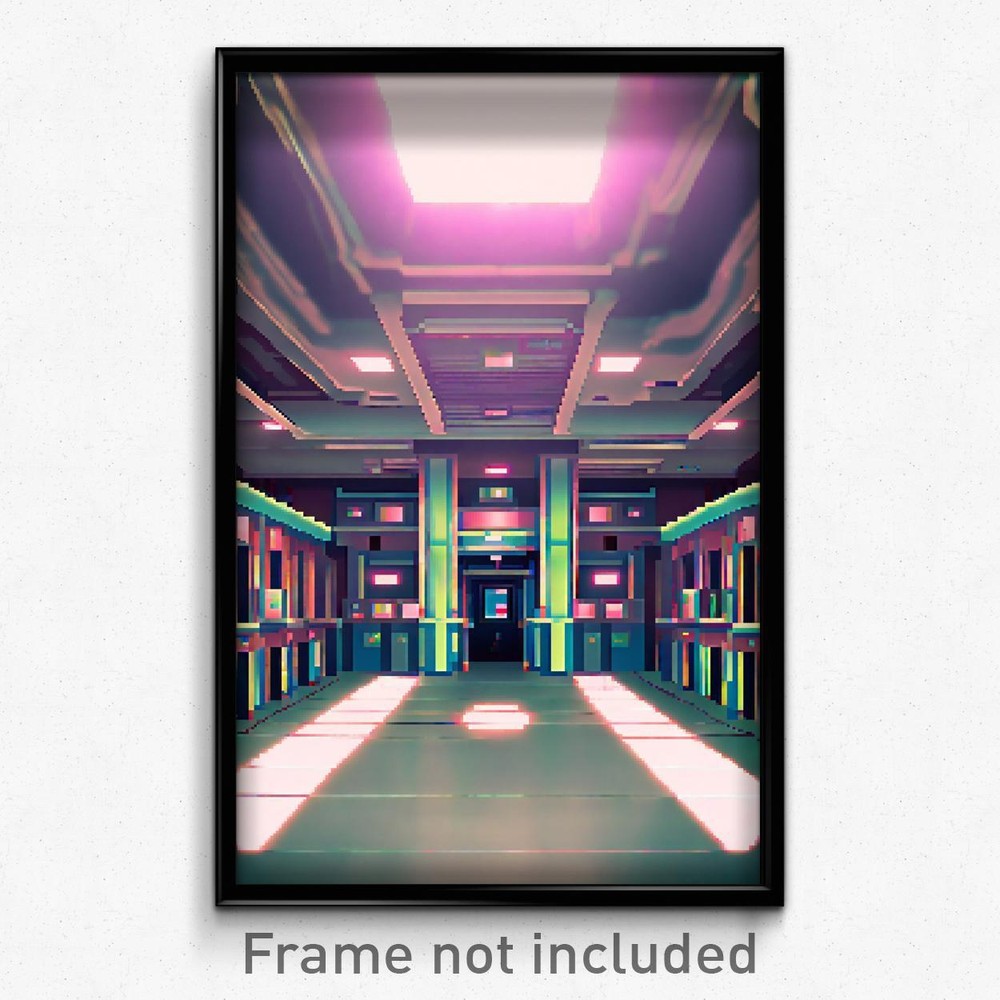 Pixel Art Poster - Rubbery Hospital (8 Bit Psychedelic Trippy Video Game Print)