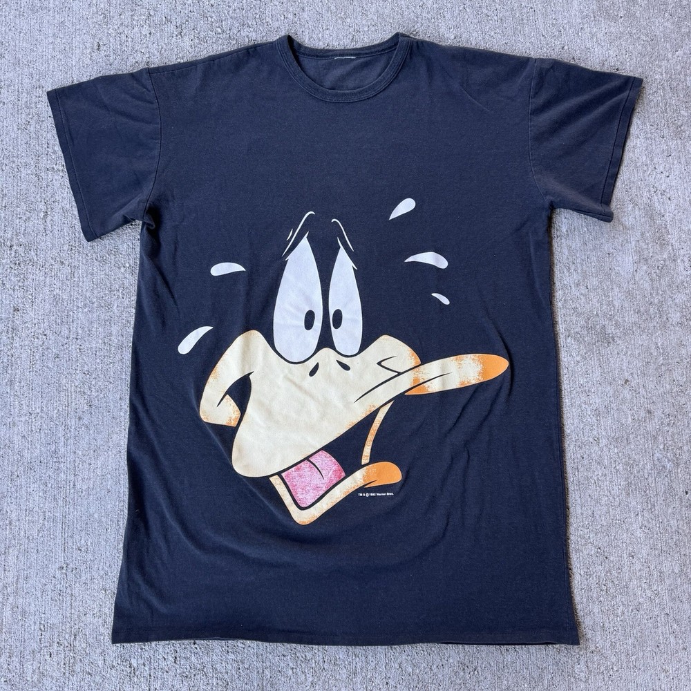 Vintage 90s Single Stitch Warner Bros Daffy  Duck Big Face Graphic T Shirt XL?