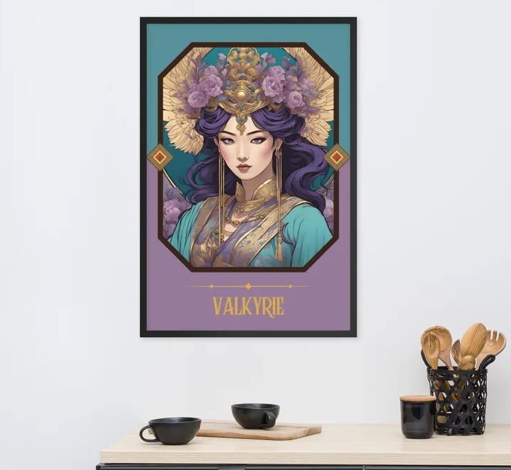 Valkyrie Art Nouveau Tarot Woman Fantasy Art Print