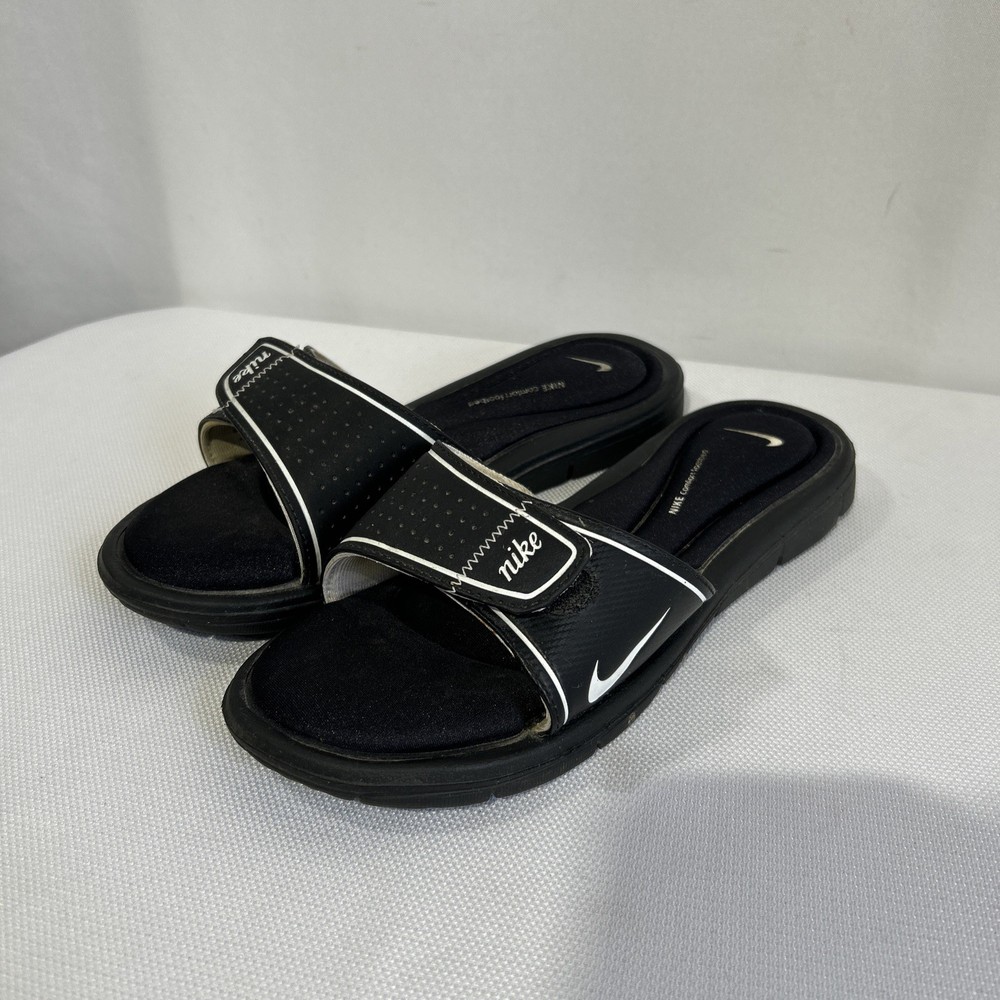 Nike Comfort Footbed Slides Black And White Women’s Size 9 Flip Flops