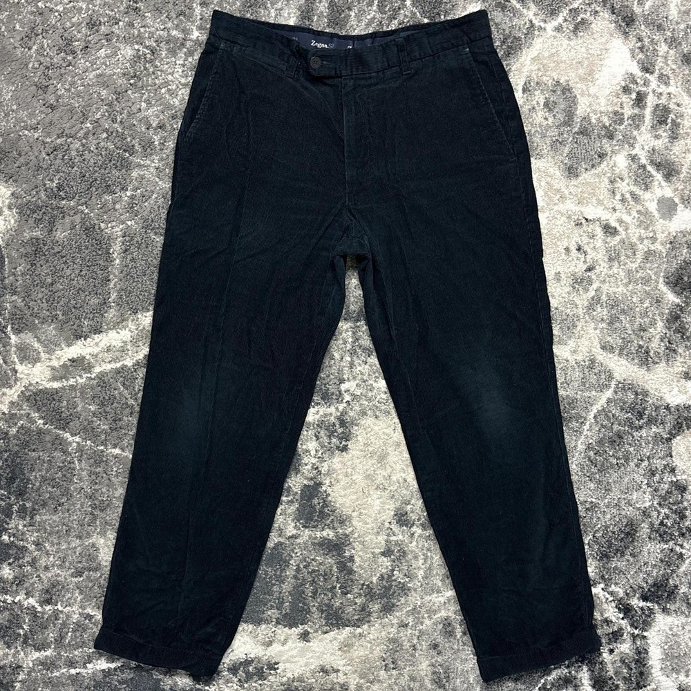 Ermenegildo Zegna Sport Corduroy Pants Mens Large 36x30 Navy Blue Italy Made