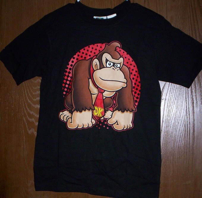 DONKEY KONG Shirt Boys size 10/12 NEW Black Super MARIO T-Shirt Top Nintendo NWT
