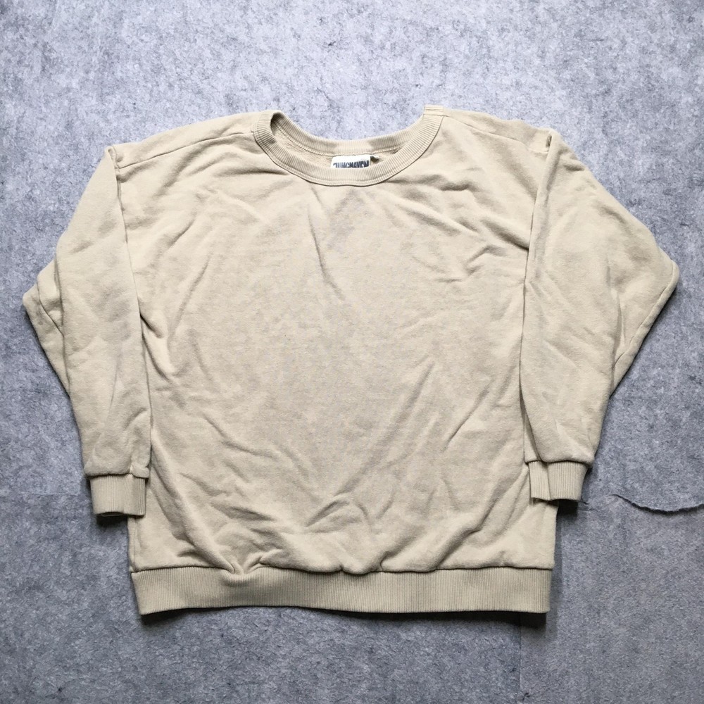 Jungmaven Sweatshirt Womens XL Beige Hemp Cotton Crewneck Pullover Made USA