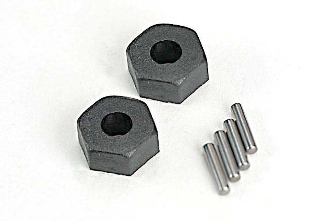 Traxxas 1/10 Stampede 2WD VXL * TWO 12MM WHEEL HEX HUBS & STUB AXLE PINS * 1654