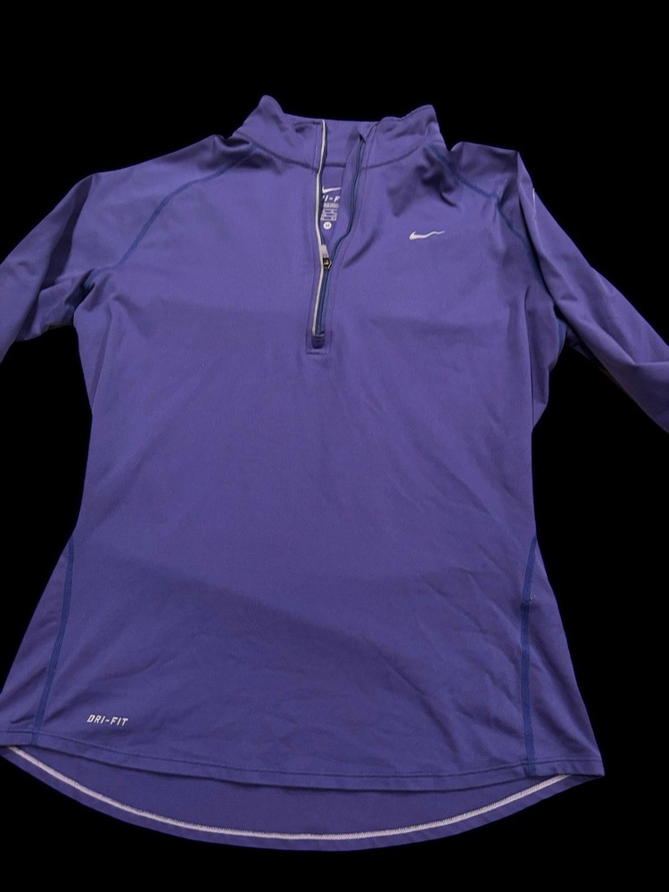 Nike Dri-FIT Women’s Size M Quarter Zip Pullover Purple Athletic  Light Weight