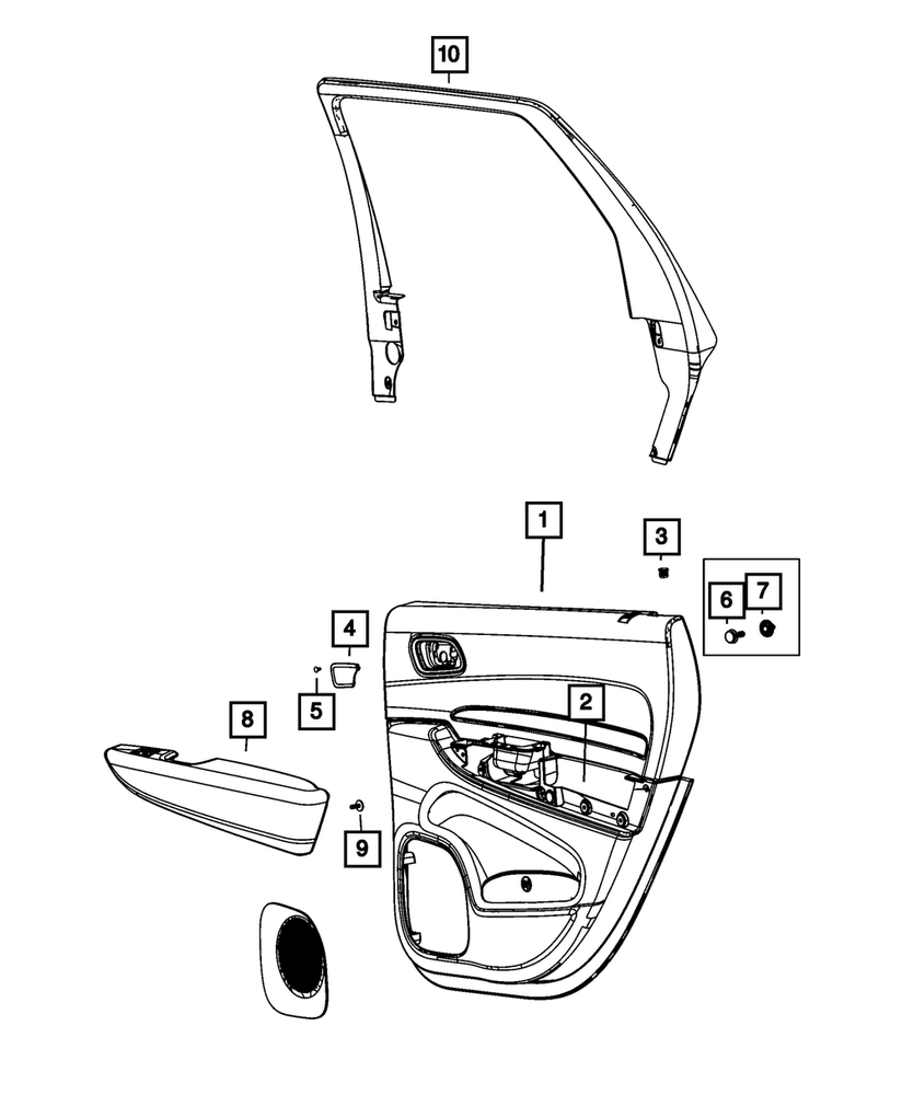 Genuine Mopar Rear Door Trim Panel Left 1GS811L1AG