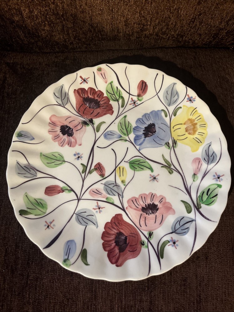Vintage Blue Ridge Southern Pottery Floral Dinner Plate 9 Inches - USA Made