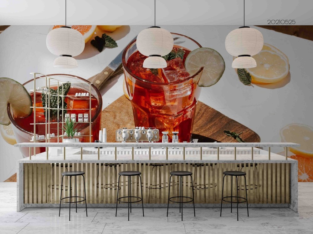 3D Fruit Juice Drinks Wall Murals Wallpaper Murals Wall Sticker