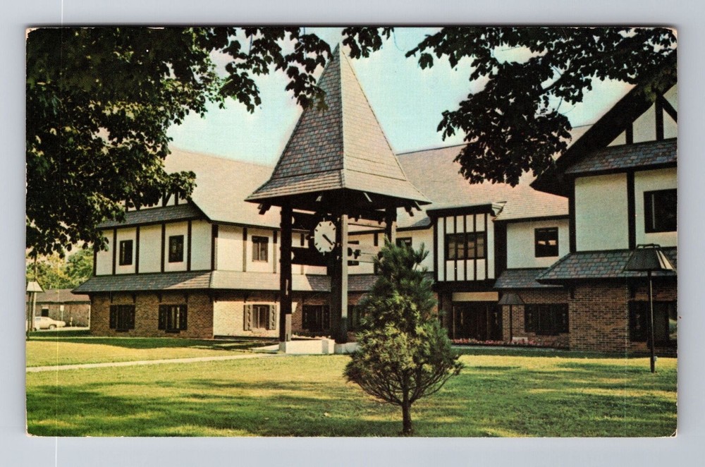 Gaylord MI-Michigan, Clock Tower, County City Building, Antique Vintage Postcard