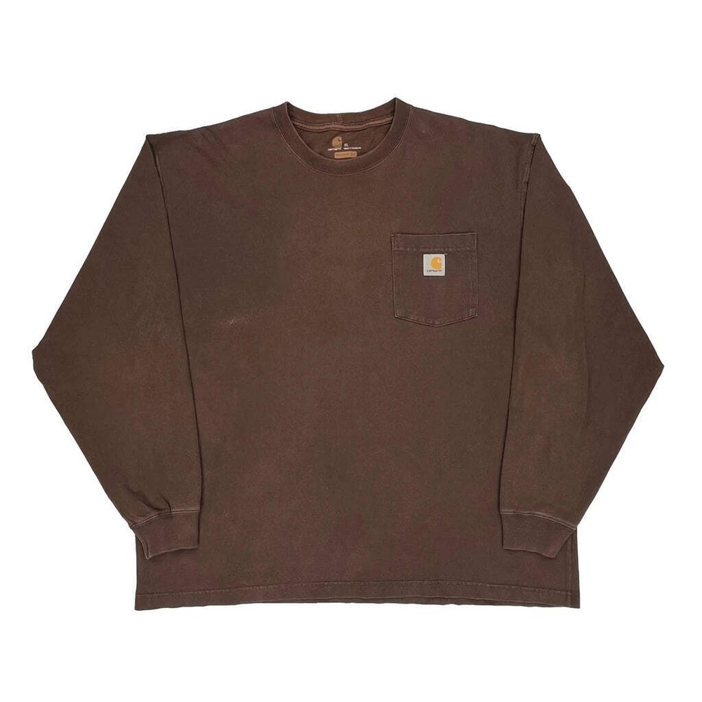 Carhartt Long Sleeve T-Shirt - XL Brown Cotton