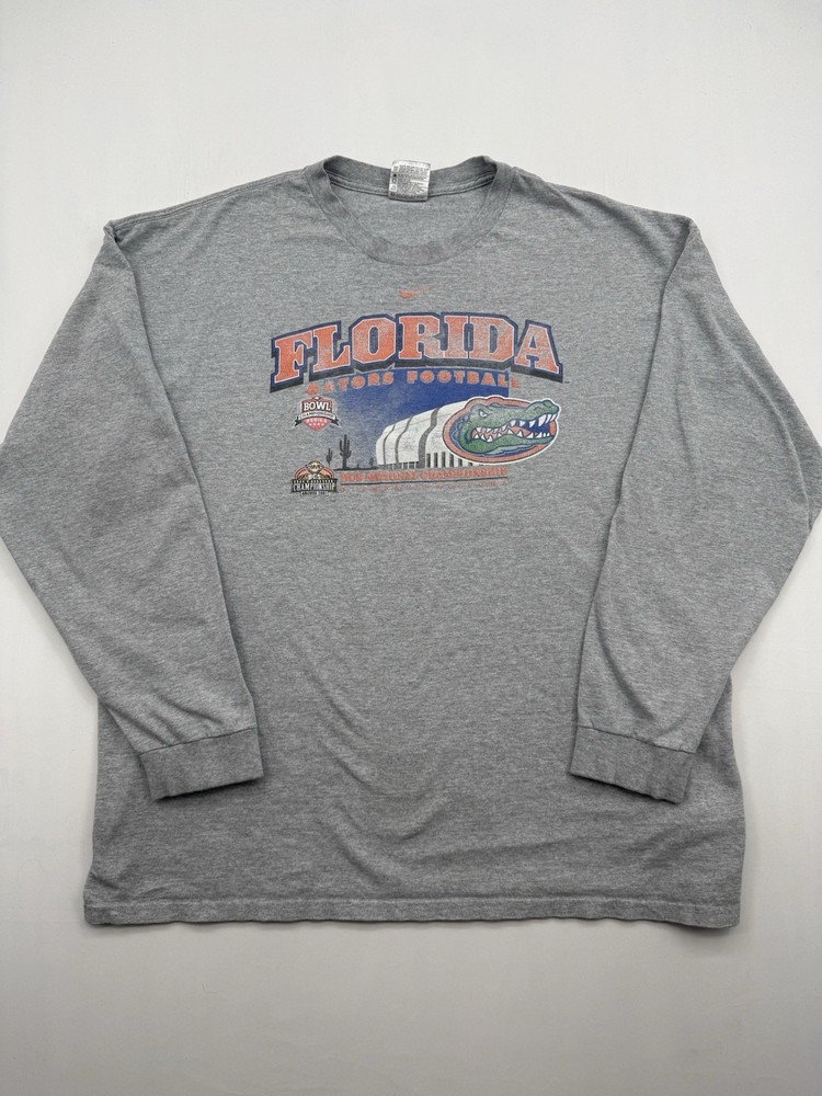 Vtg Nike NCAA Florida Gators Football Long Sleeve T-shirt 07’ Championship XXL