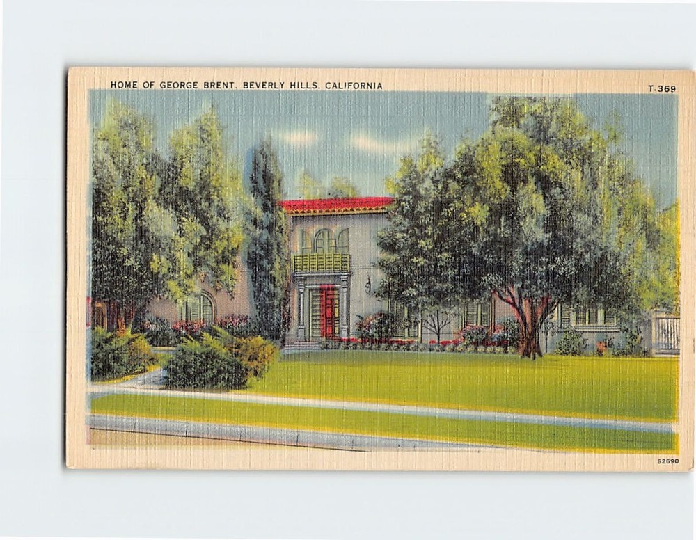 Postcard Home of George Brent Beverly Hills California USA