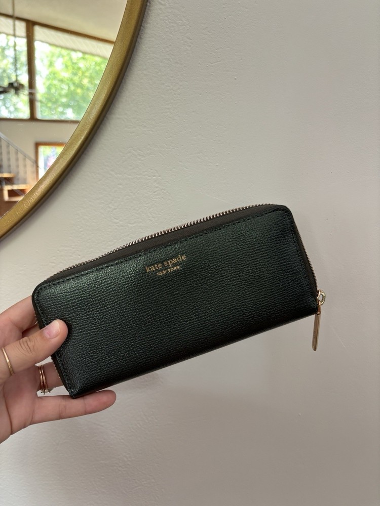 Kate Spade Zip Around Wallet In Green