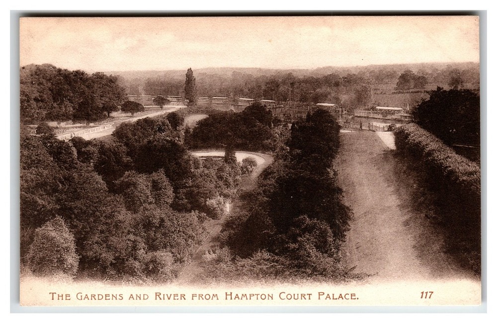 Hampton Court Palace Gardens River Thames UK Morland Series Postcard c1910s