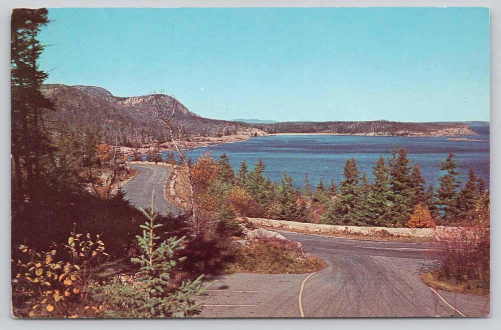 Acadia National Park Maine Ocean Drive Otter Cliffs Vintage Postcard-image