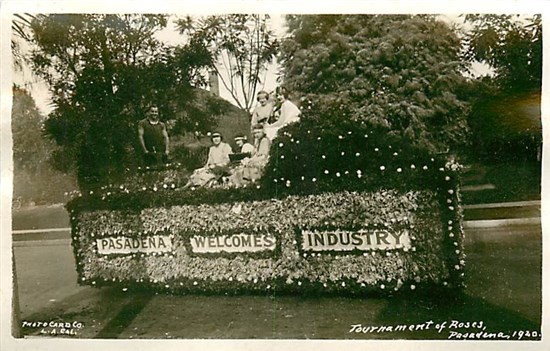 CA, Pasadena, California, Rose Parade, Industry Float, Photo Card Company, RPPC