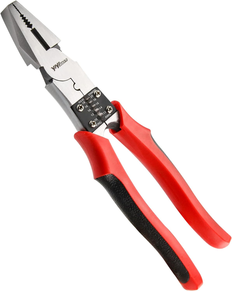 Lineman Pliers with Wire Stripper Crimper Cutter and Grips