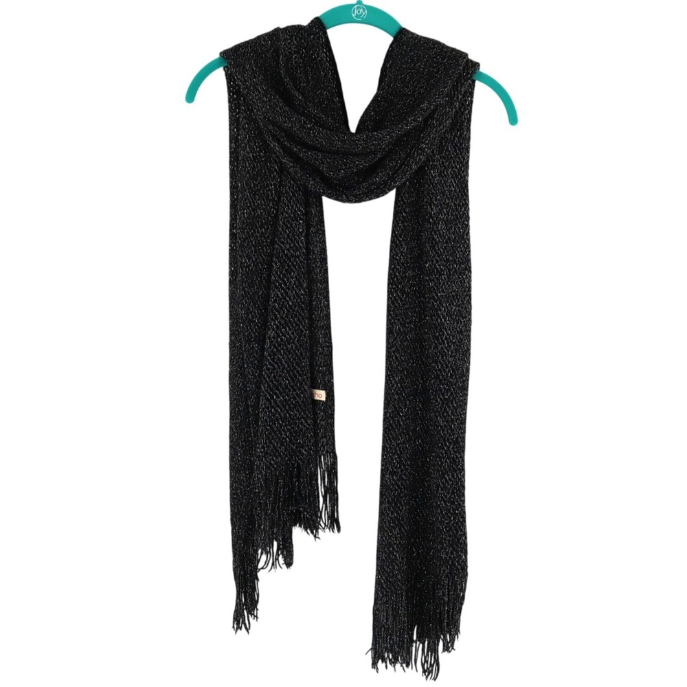 Echo Metallic Sheer Scarf Black Whimsigoth Gypsy Witchy Boho Festival Rock