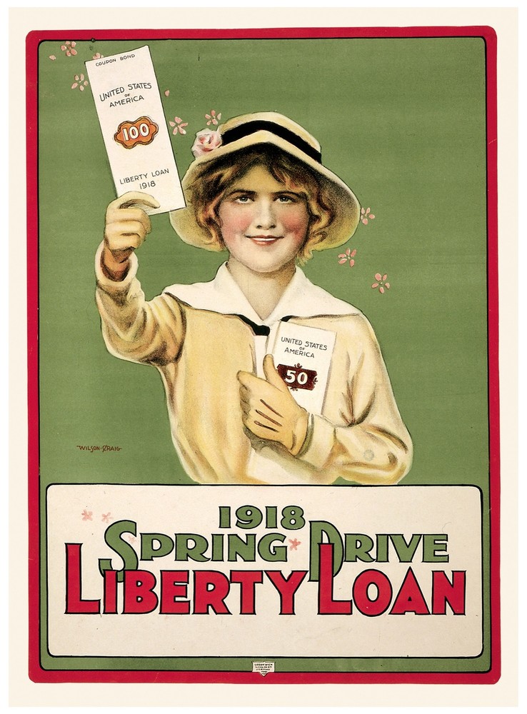 Decor Poster. Fine Graphic Art design. 1918 Liberty loan. Home Wall Art. 1758