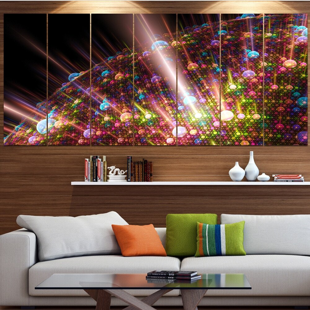 Designart Multi-Color Solar Bubbles Planet Abstract Oversized Wall Art - Vibrant Cosmic-Inspired Canvas Print for Modern Home Decor