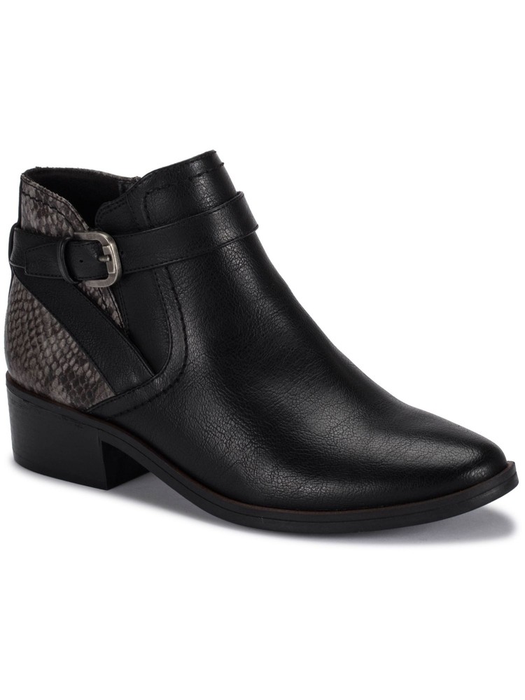 BARETRAPS Womens Black Snake Print Maci Almond Toe Block Heel Booties 6 M